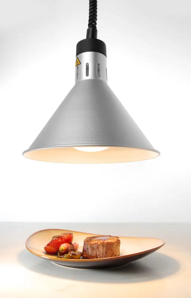 Lampada termica conica regolabile, HENDI, Argento, 230V/250W, ø275x(H)250mm