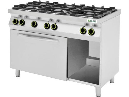 Cucina a Gas con Forno a Gas CC76GFG - 6 Fuochi e Vano a Giorno