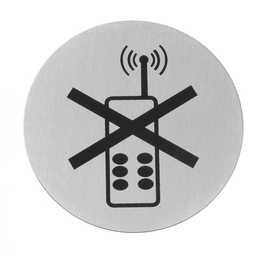 Targhette per porte, HENDI, Vietato l'uso del cellulare, ⌀75mm
