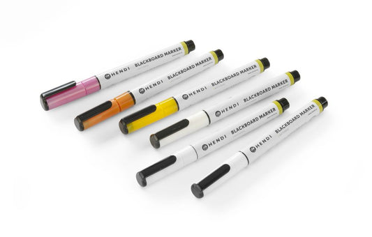 Pennarelli per lavagna 1 mm, HENDI, 3 bianchi, 1 rosa, 1 giallo e 1 bronzo, 6 pezzi