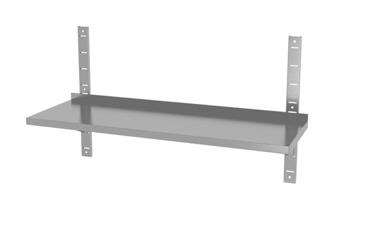Ripiano a parete regolabile, singolo, con 2 staffe, HENDI, 3 pezzi, 1200x300x(H)600mm