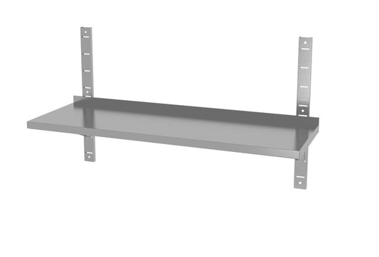 Ripiano a parete regolabile, singolo, con 2 staffe, HENDI, 4 pezzi, 1400x300x(H)600mm